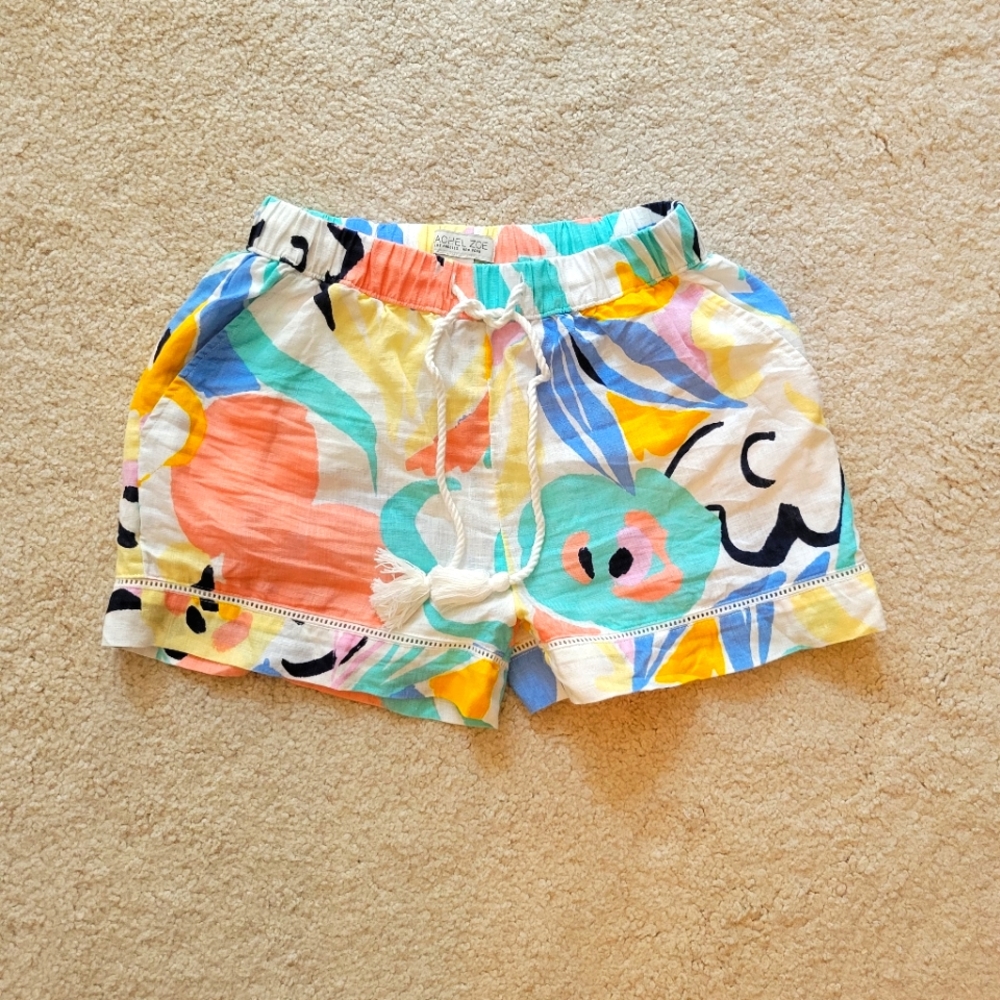 Rachel Zoe printed linen shorts